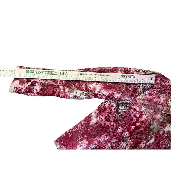 Christopher & Banks Jacket Womens M Red Multi Corduroy Zip Front Embroidered - Picture 12 of 16